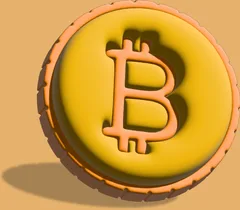 Orange Bitcoin coin